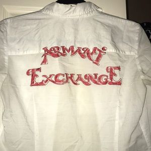 Armani Exchange white button down shirt